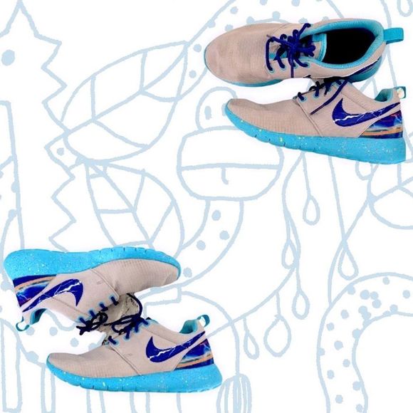 ⚡️🔹👟  Rare Blue & Grey Nike Roshe  👟🔹⚡️ - Picture 1 of 6